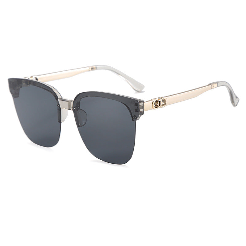 Unisex Half Rim Square Sunglasses