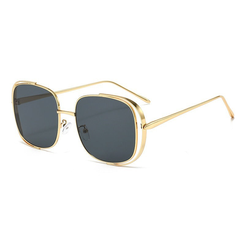 Unisex Square Sunglasses Metal Frame