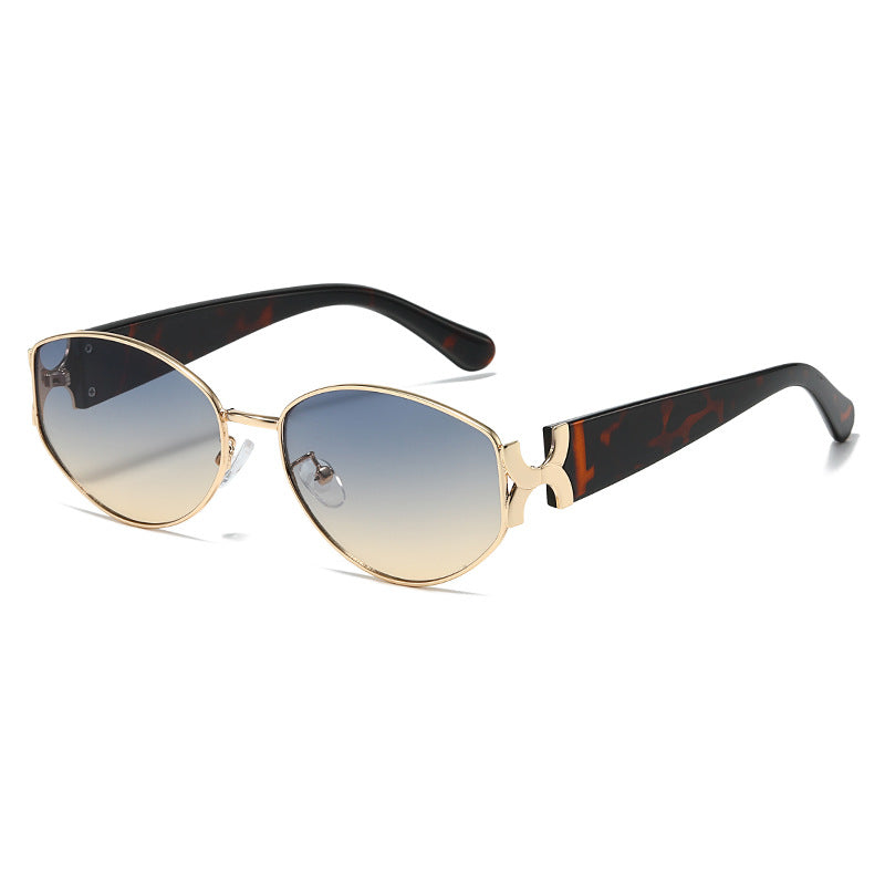 Women's Round Metal Sunglasses UV400