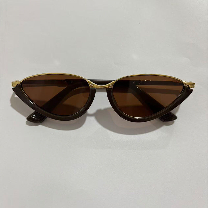 Women's Half Rim Cat Eye Sunglasses UV400