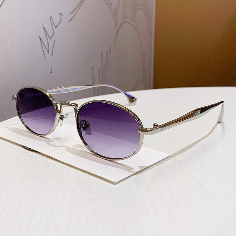 Unisex Round Sunglasses Metal Lens Full Rim