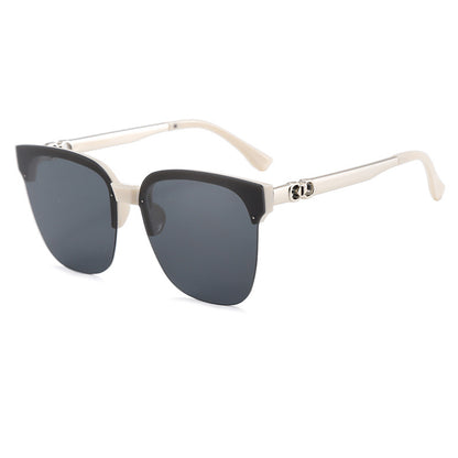 Unisex Half Rim Square Sunglasses UV400