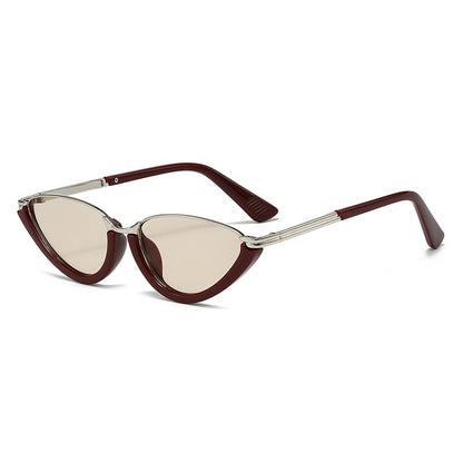 Women's Half Rim Cat Eye Sunglasses UV400