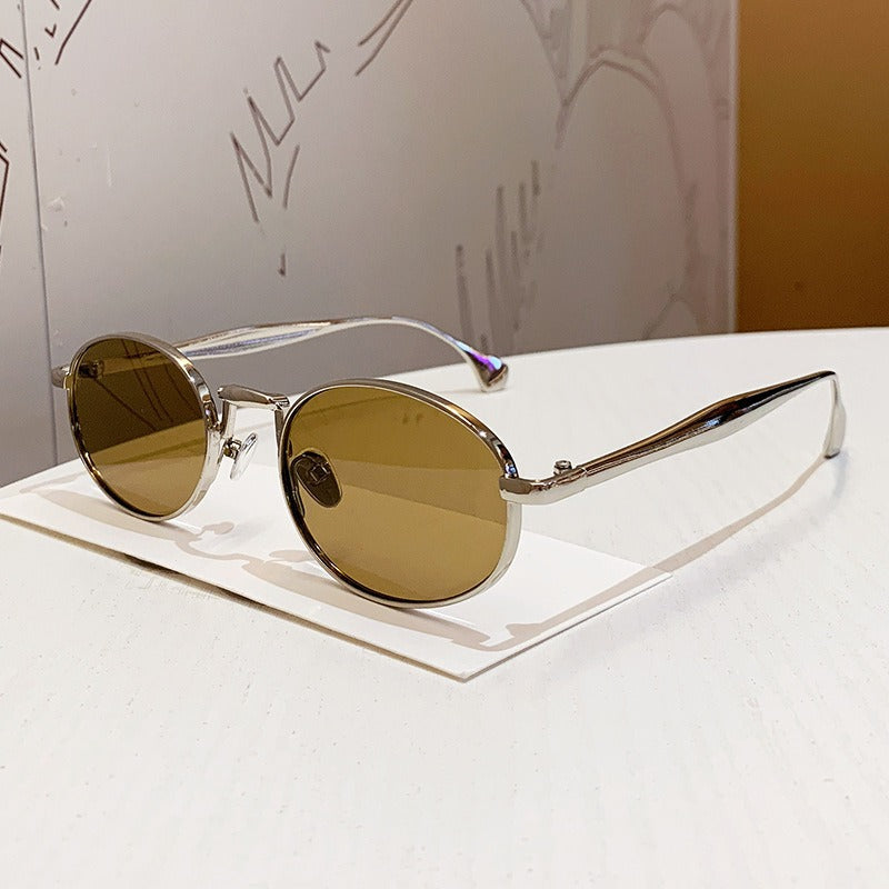 Unisex Round Sunglasses Metal Lens Full Rim