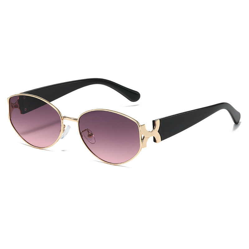 Women's Round Metal Sunglasses UV400