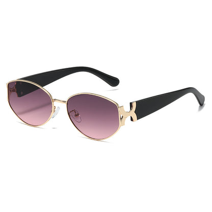 Women's Round Metal Sunglasses UV400