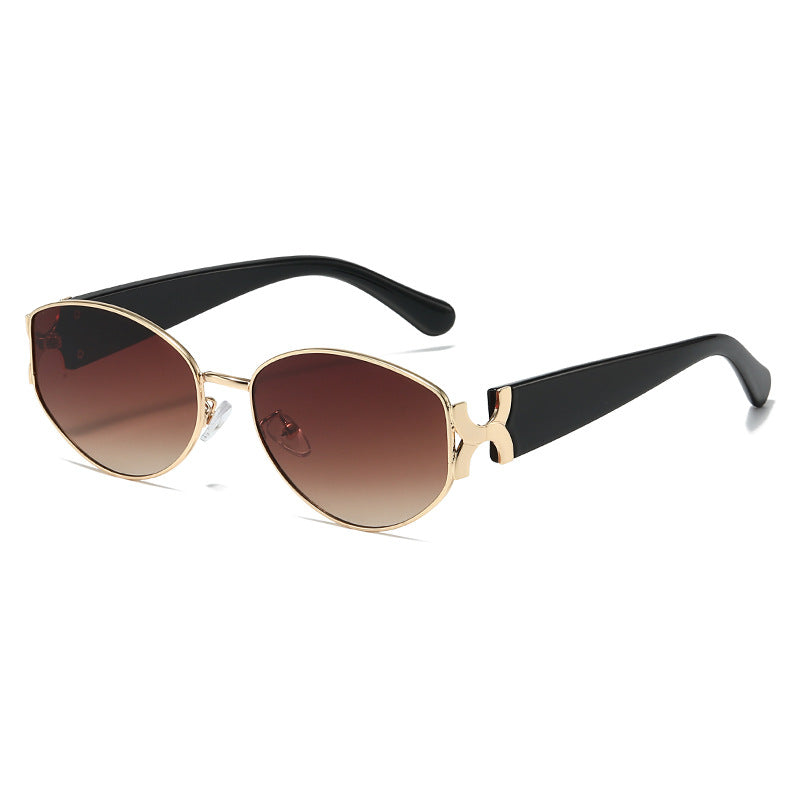 Women's Round Metal Sunglasses UV400