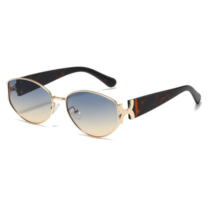 Women's Round Metal Sunglasses UV400