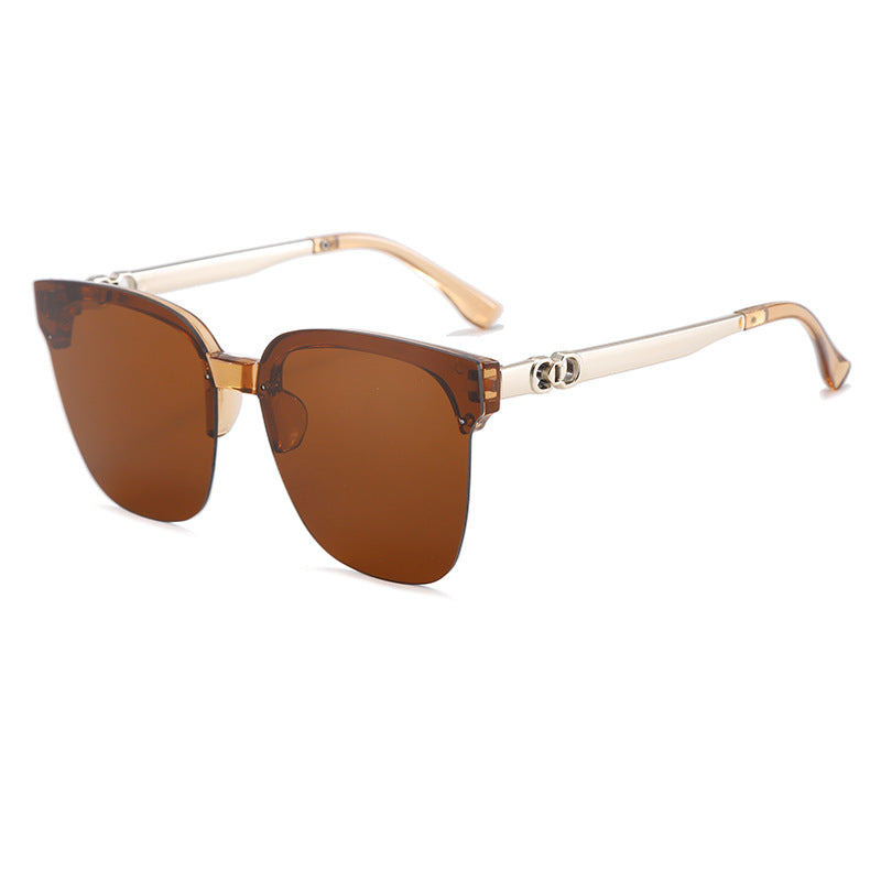 Unisex Half Rim Square Sunglasses UV400