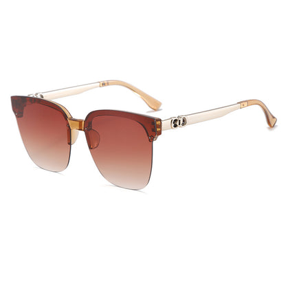 Unisex Half Rim Square Sunglasses UV400